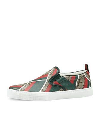 gucci dublin slip on red|Gucci Dublin GG Chevron Canvas Slip.